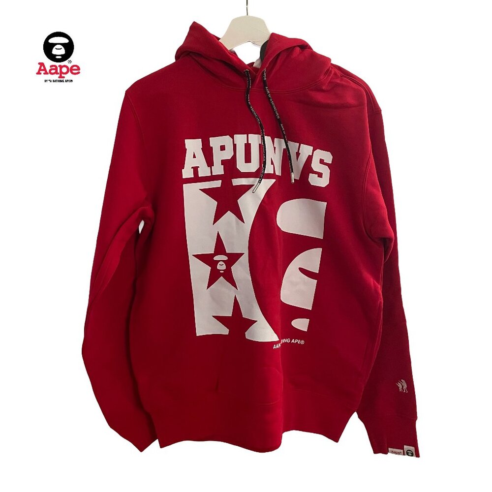A Bathing Ape "APUNVS" red hoodie